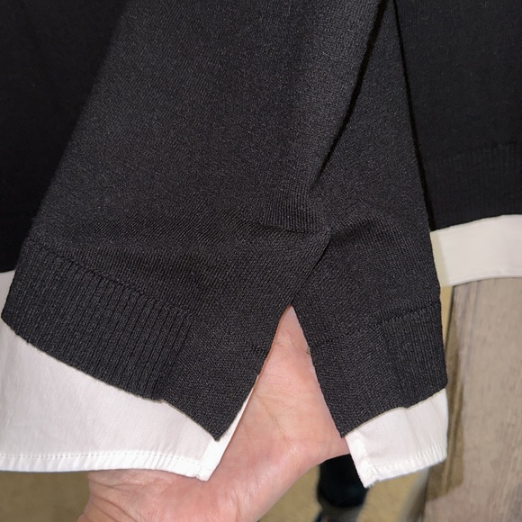 🩷 Like new! Chicos Heart Print Built-In Shirt sweater Size L. - Picture 5 of 11